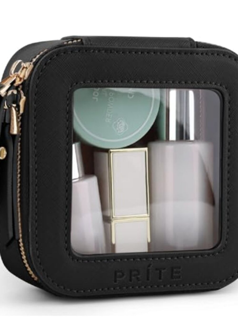 Clear PU Leather Cosmetic Bag Travel Makeup Case Waterproof